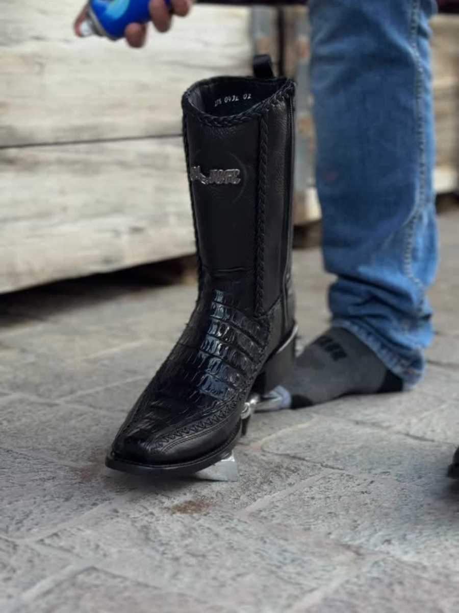 Versatile Printed Casual Leather Boots
