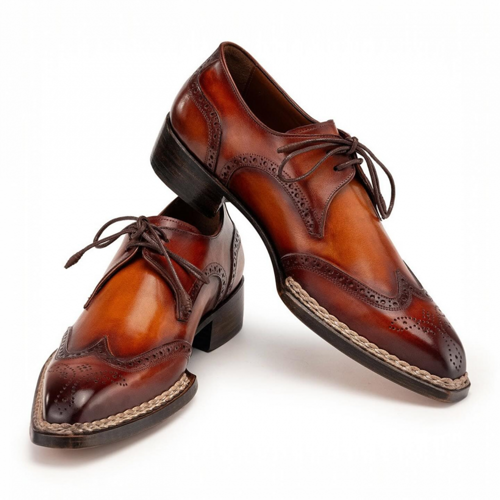 Handmade Genuine Leather Carved Shoes
