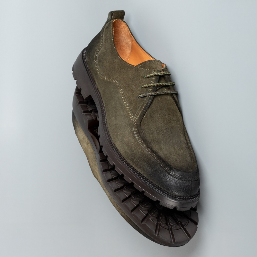 Retro Round Toe Work Shoes Big Toe Leather Shoes