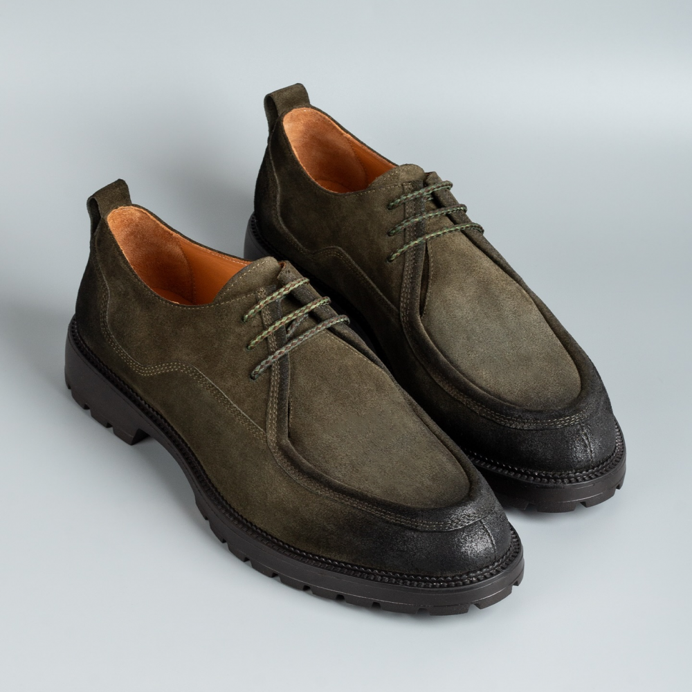 Retro Round Toe Work Shoes Big Toe Leather Shoes