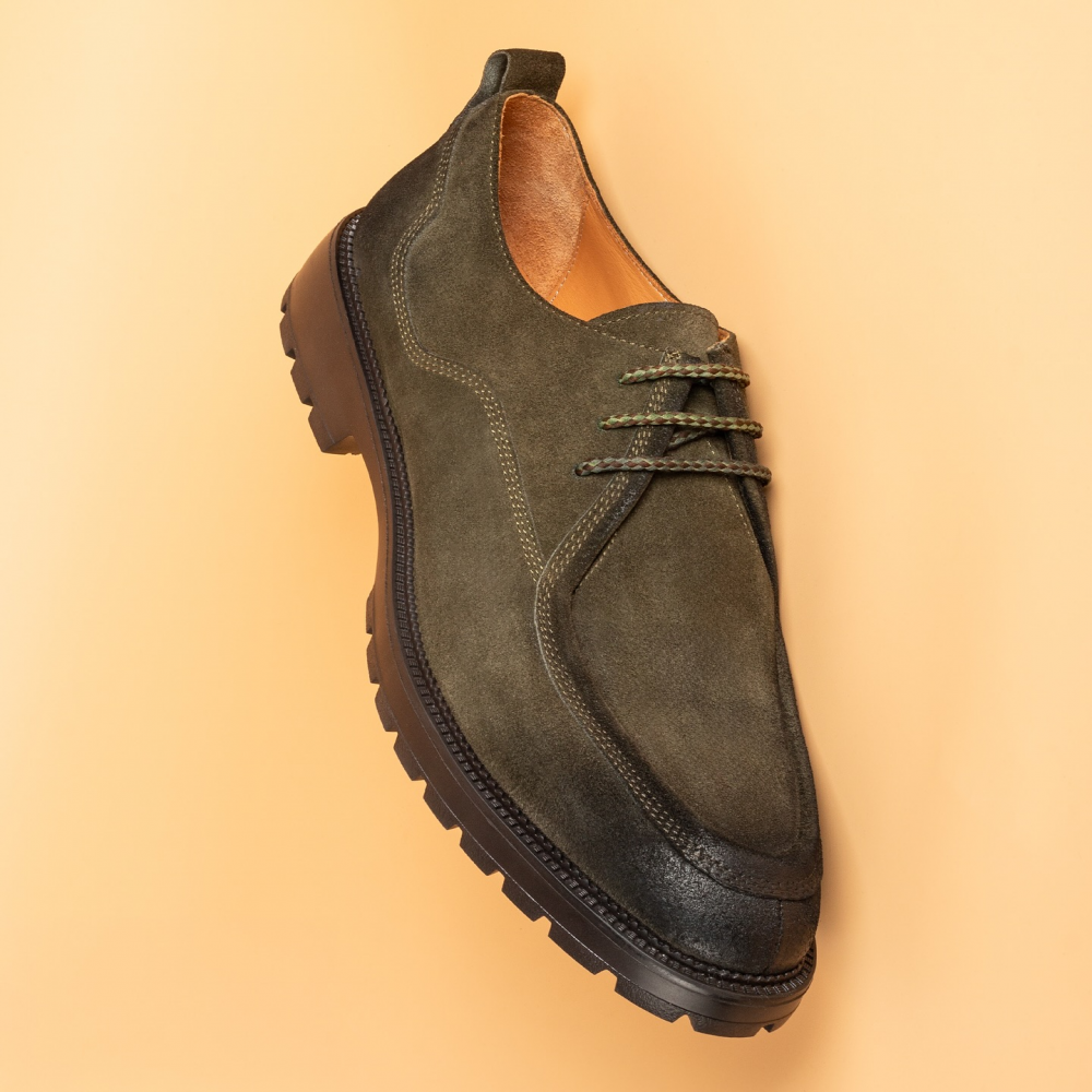 Retro Round Toe Work Shoes Big Toe Leather Shoes