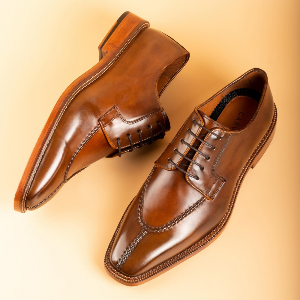 Italian Norwegian Stitched Low-top Cowhide Genuine Leather Shoes