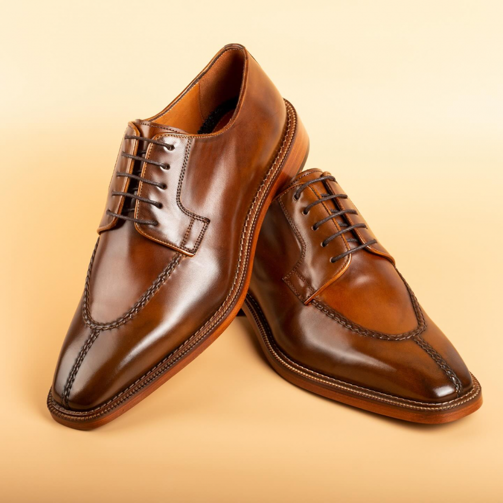 Italian Norwegian Stitched Low-top Cowhide Genuine Leather Shoes