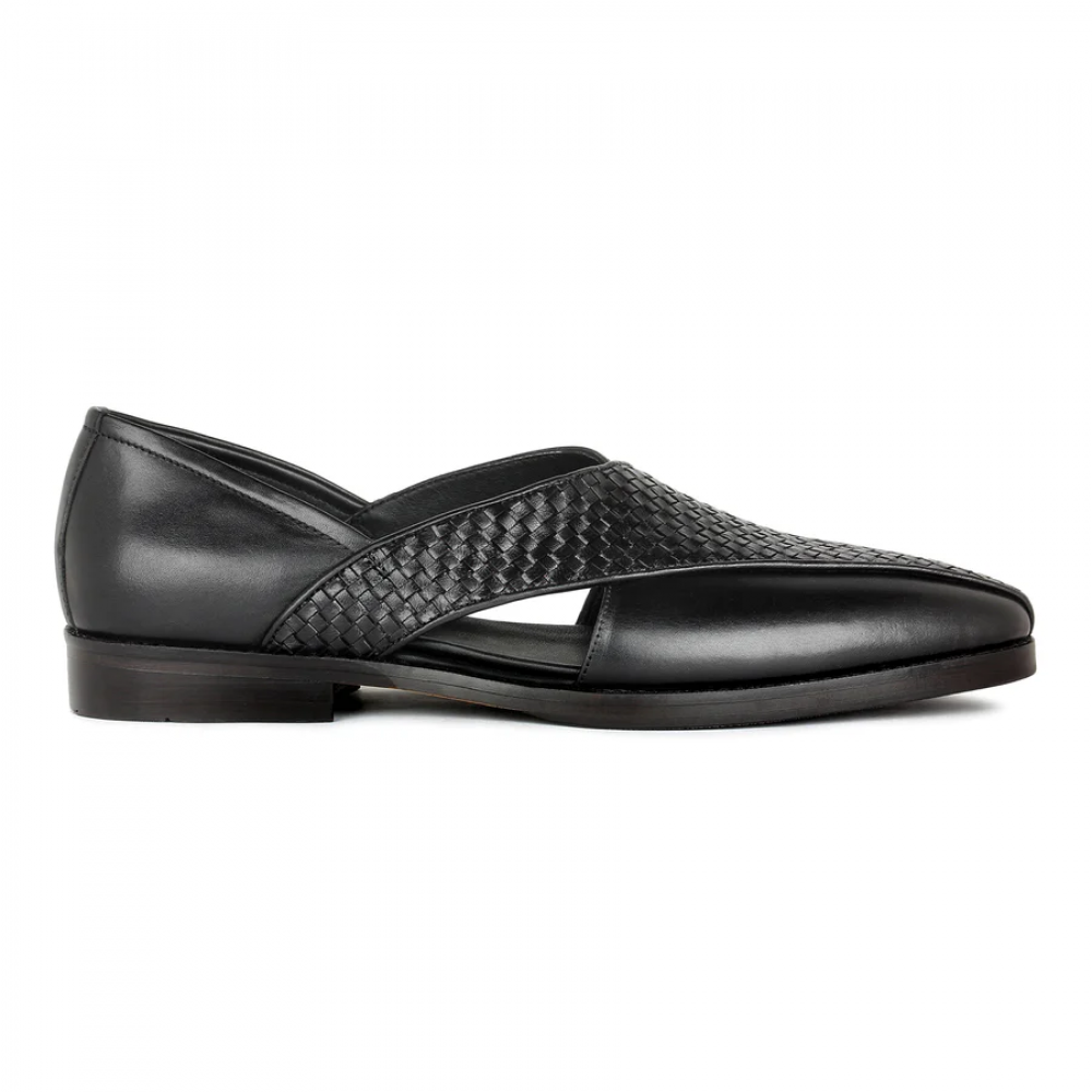 Black Woven Peshawari Sandal