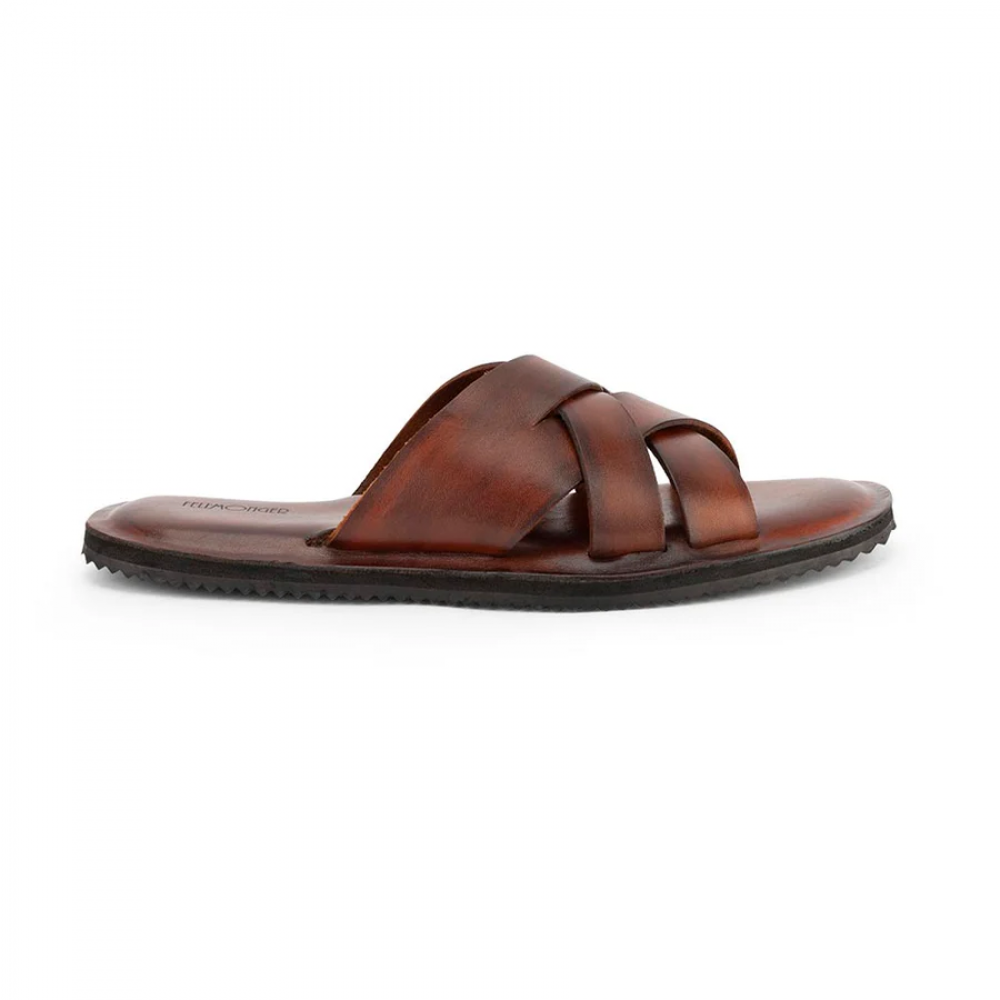 Tan Handpainted Leather Sandal