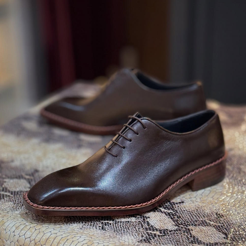 Casual Leather Shoes Lace-up Cowhide Shoes