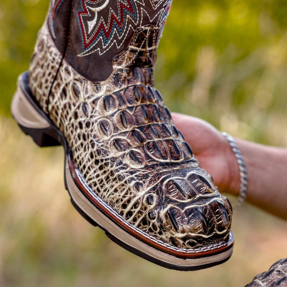 Retro Embroidered Mid-tube Slit Casual Versatile Men's Boots