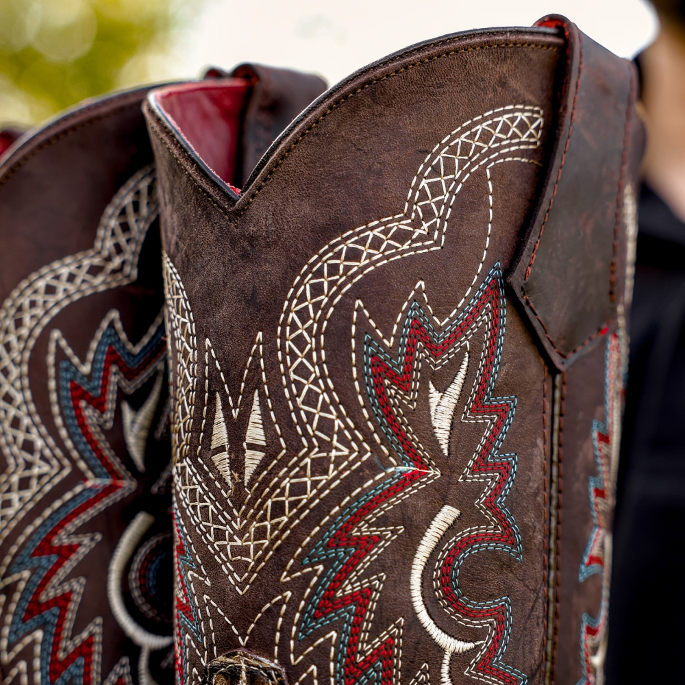 Retro Embroidered Mid-tube Slit Casual Versatile Men's Boots