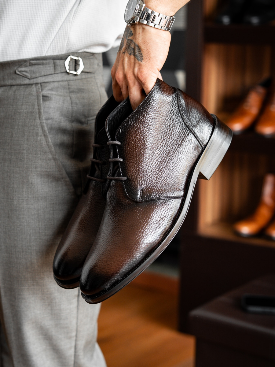 Men's Genuine Leather Lace-up Boots