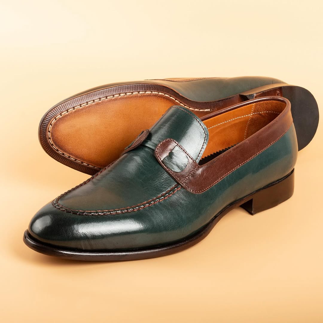 Handmade Loafers Trendy Layered Cowhide Leather Men's Shoes