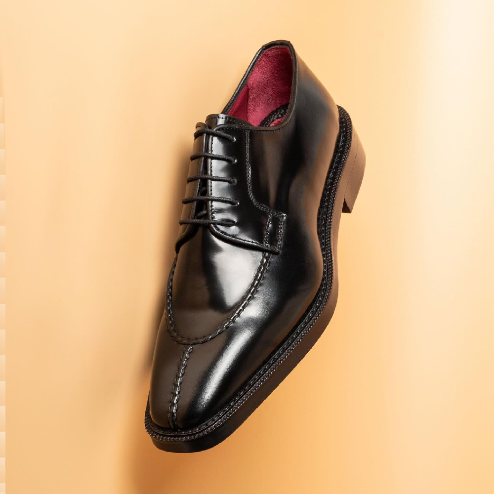 Genuine Leather Pointed Toe Lace-up Shoes