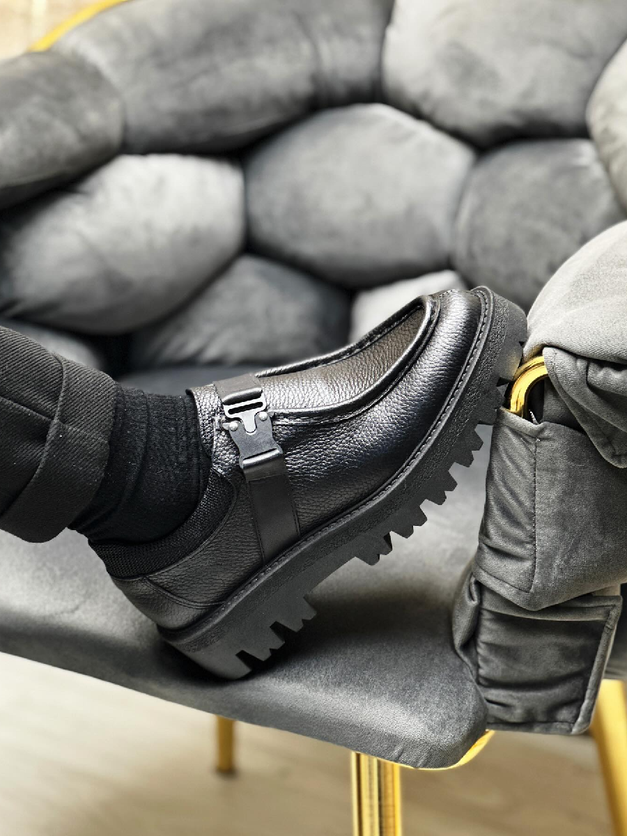 Casual All-match Thick-soled Leather Shoes