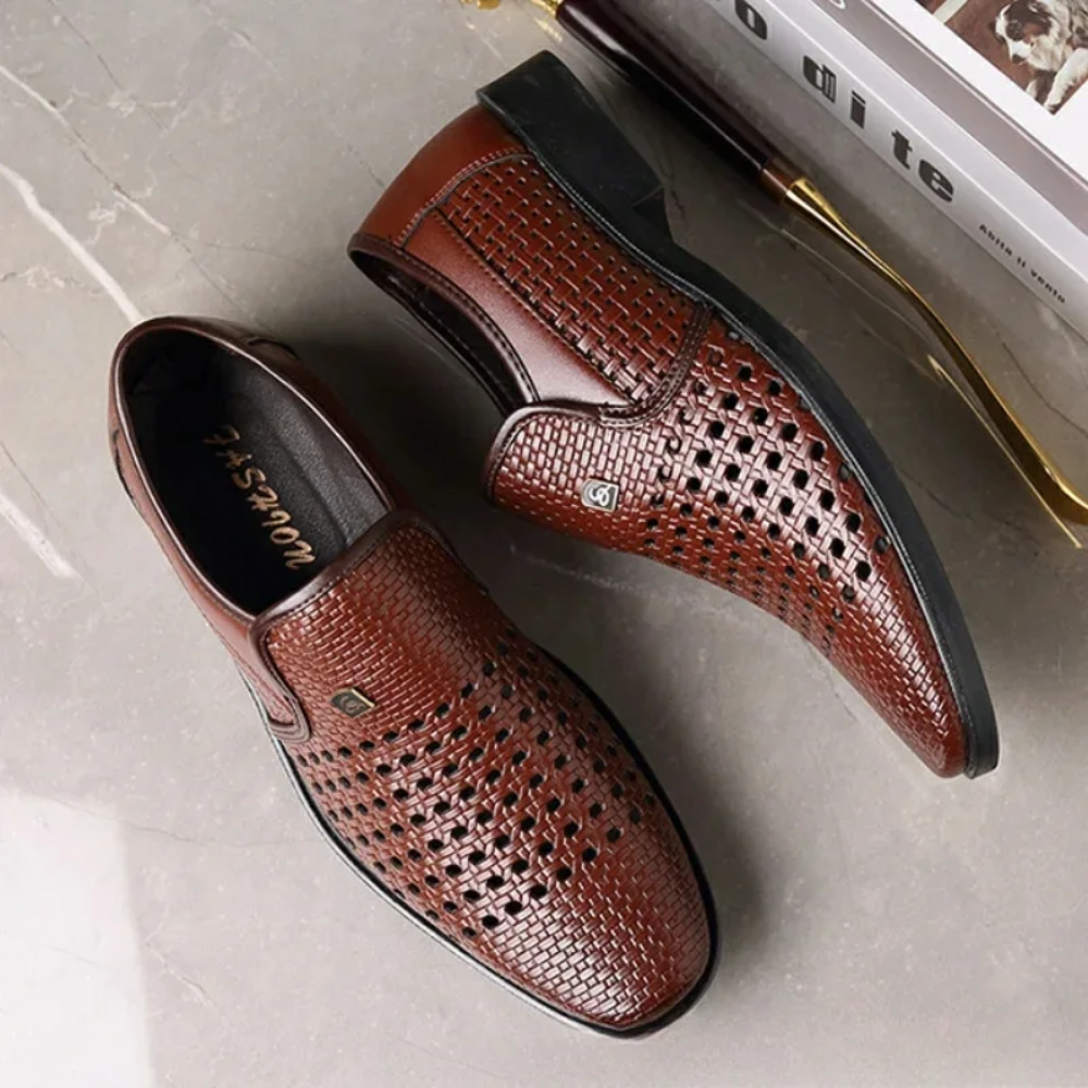 Casual Hole Shoes Hollow Men's Leather Sandals