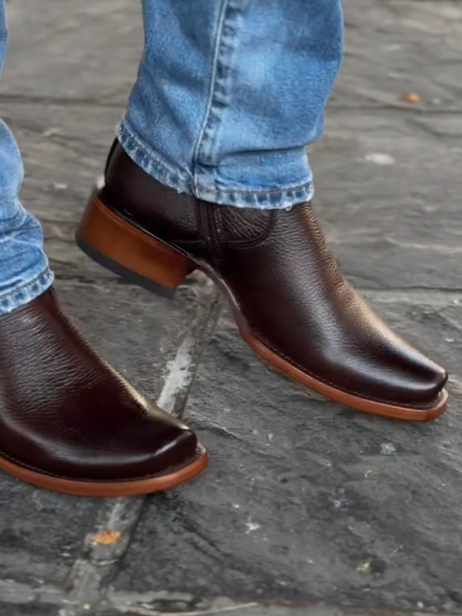 Chunky Heel Square Toe Cowboy Boots