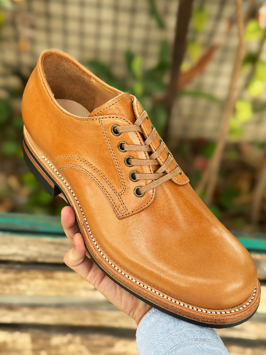 Vintage Handmade Cowhide Round Toe Shoes