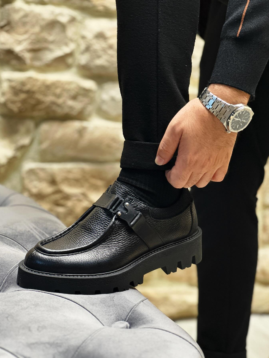 Casual All-match Thick-soled Leather Shoes