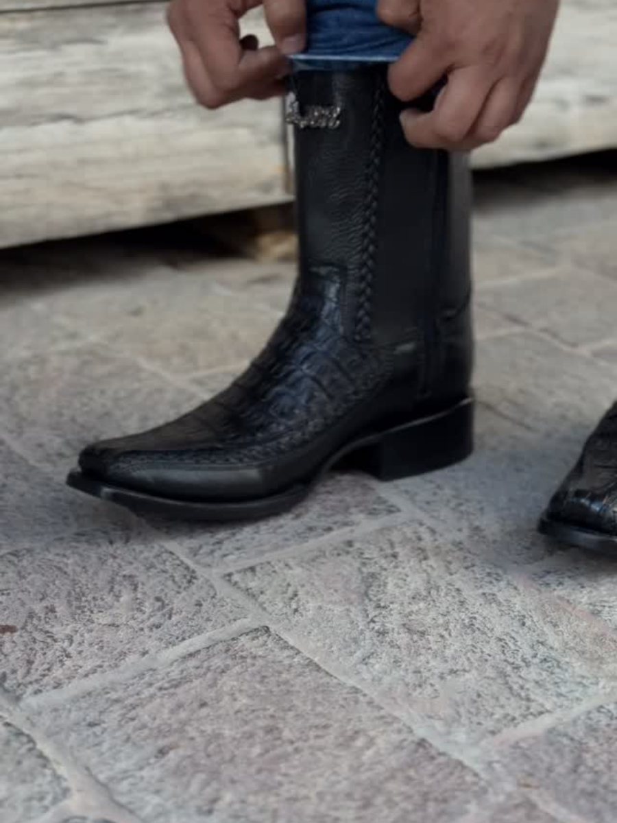 Versatile Printed Casual Leather Boots