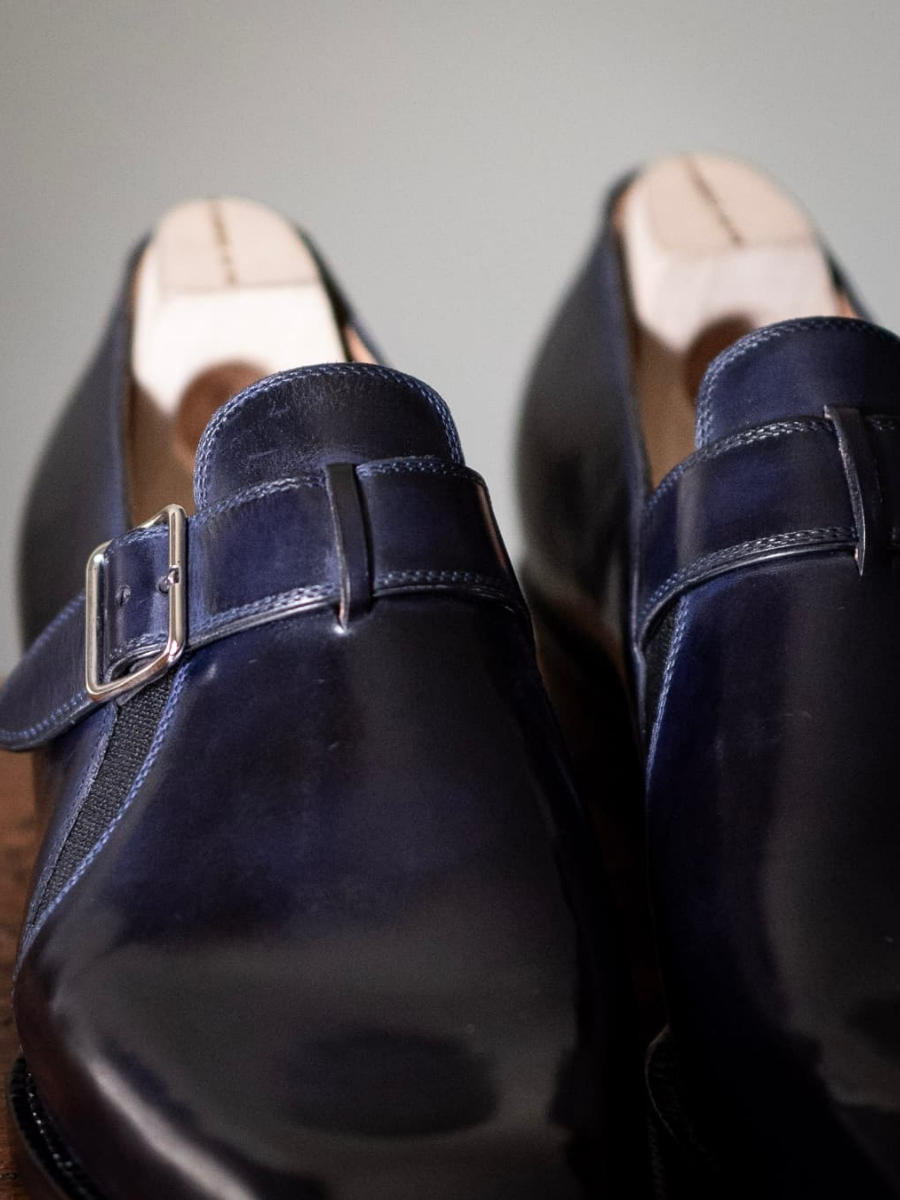 Single Buckle Cowhide Casual Leather Shoes