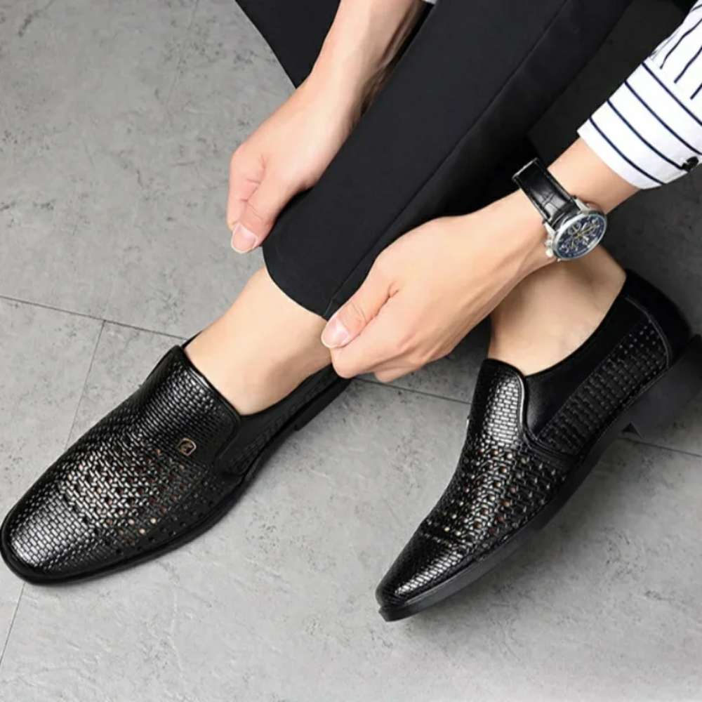 Casual Hole Shoes Hollow Men's Leather Sandals