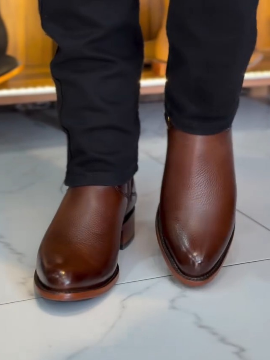 Round Toe Genuine Leather Versatile Casual Boots
