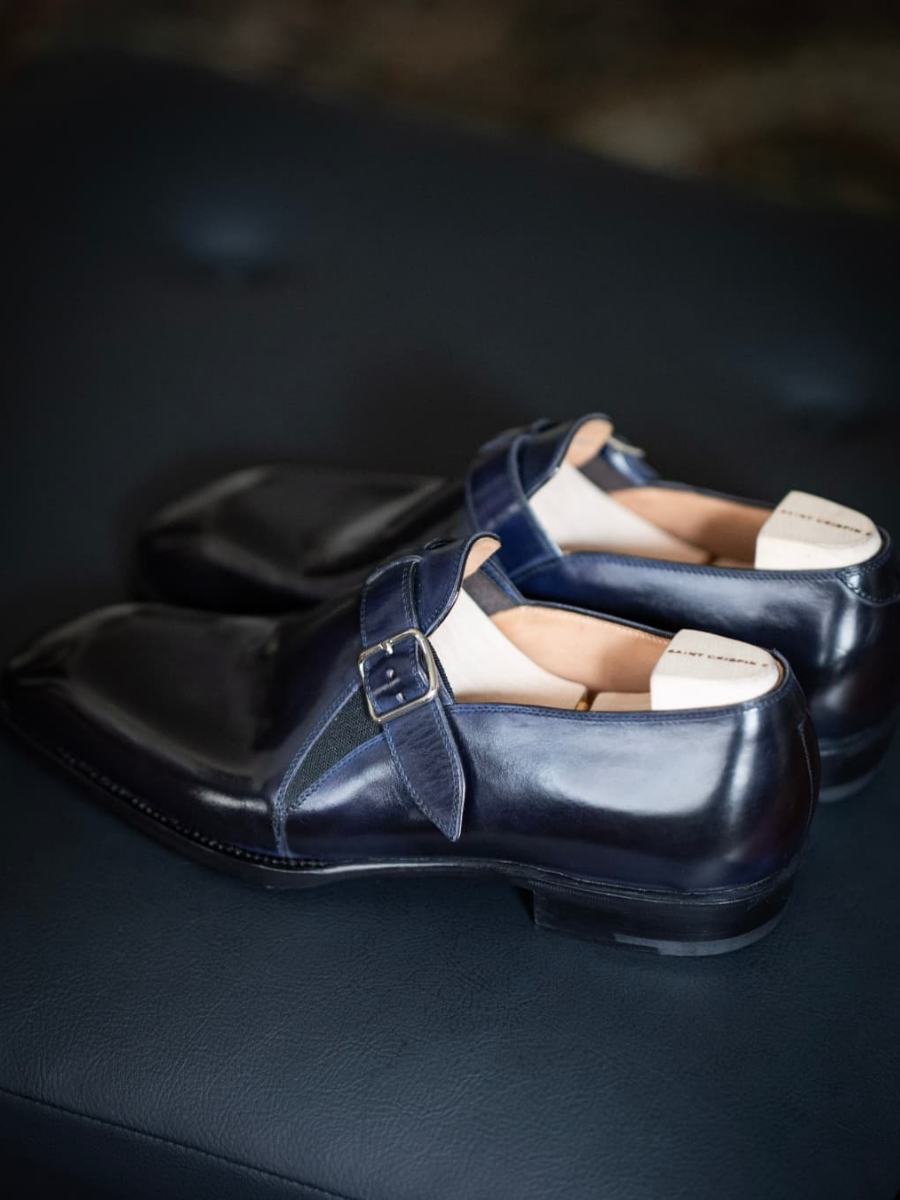 Single Buckle Cowhide Casual Leather Shoes