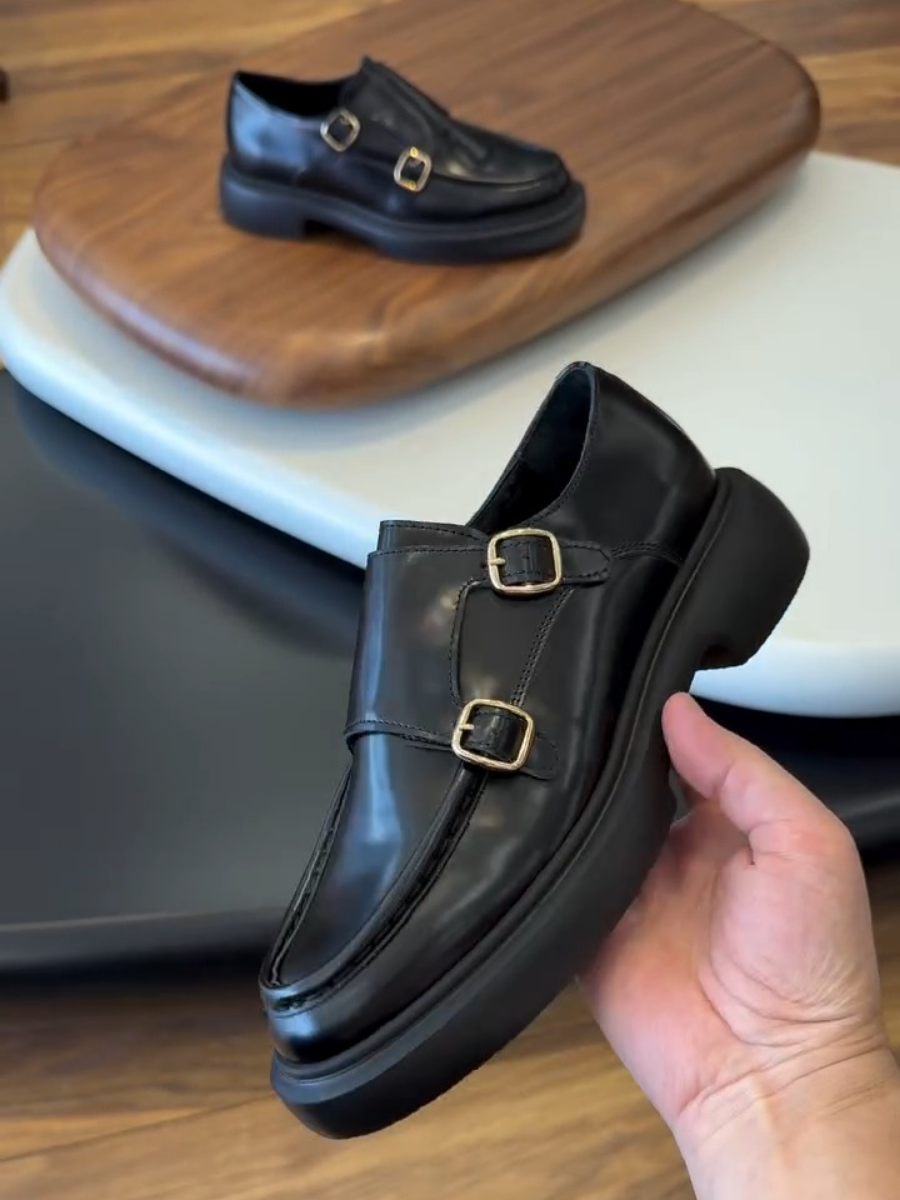Genuine Leather Thick-soled Height-enhancing Loafers