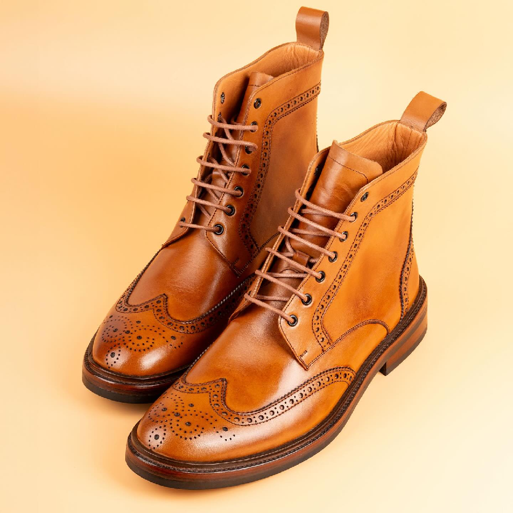 Round Toe Solid Color Lace-up HollowThick Heel Short Boots