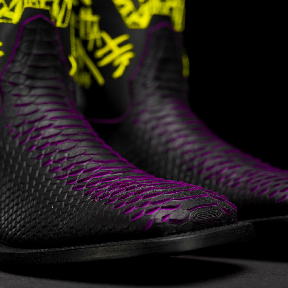 Chunky Heel Embroidered Martin Boots