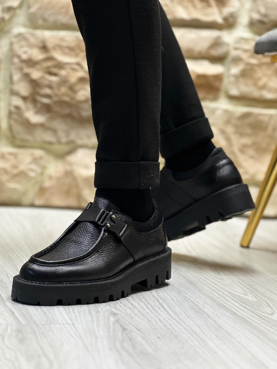 Casual All-match Thick-soled Leather Shoes
