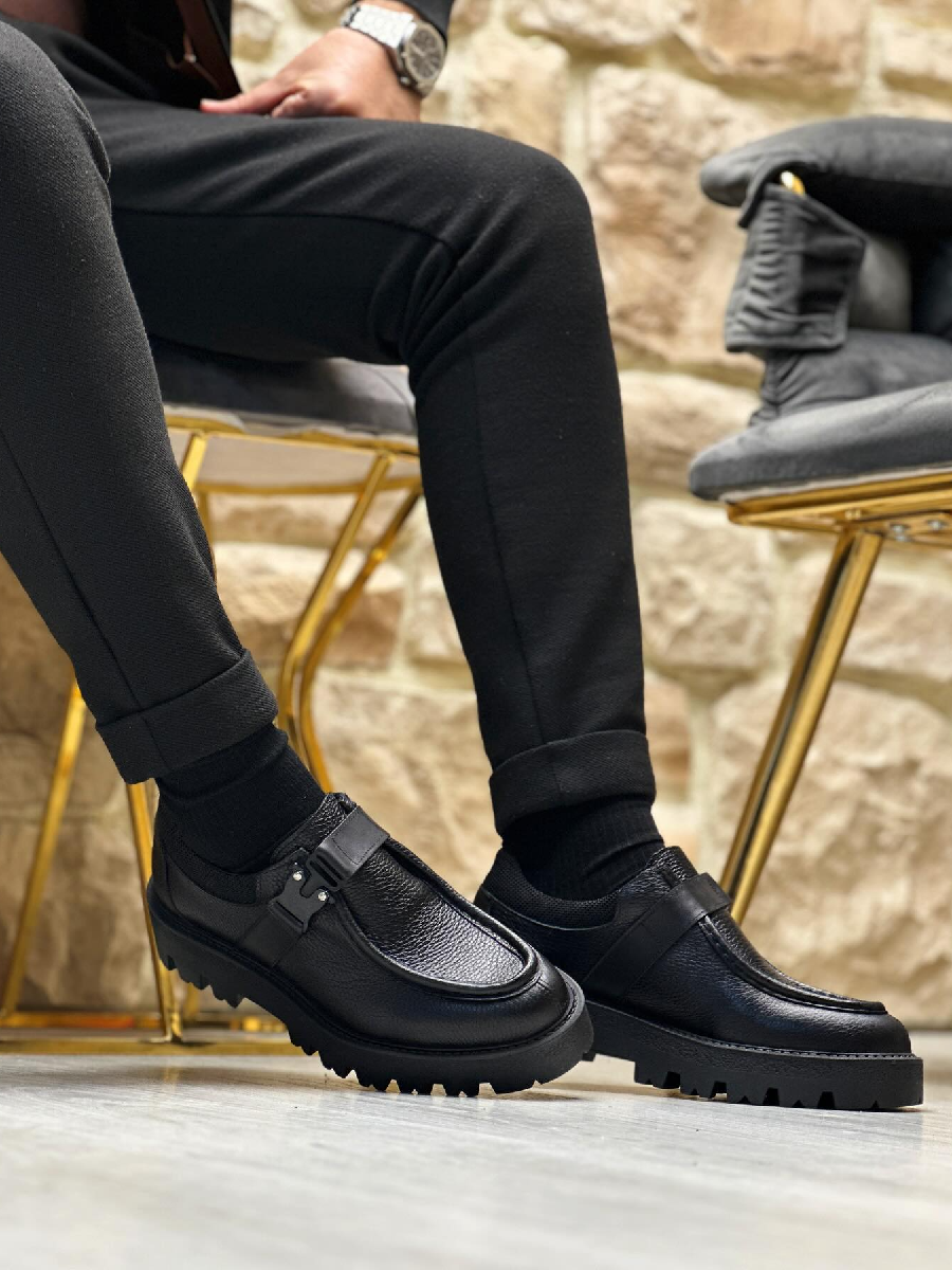Casual All-match Thick-soled Leather Shoes
