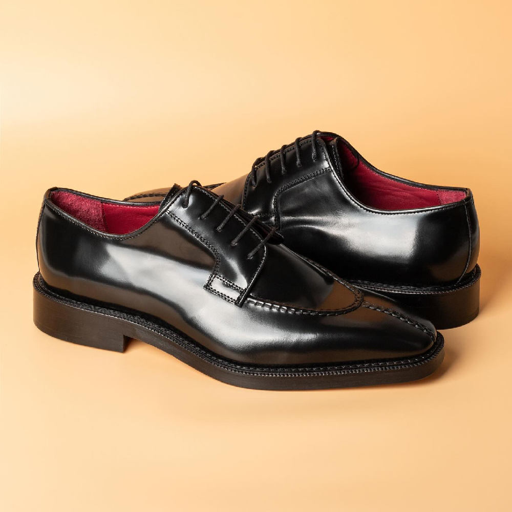 Genuine Leather Pointed Toe Lace-up Shoes
