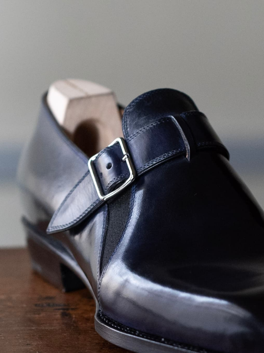 Single Buckle Cowhide Casual Leather Shoes