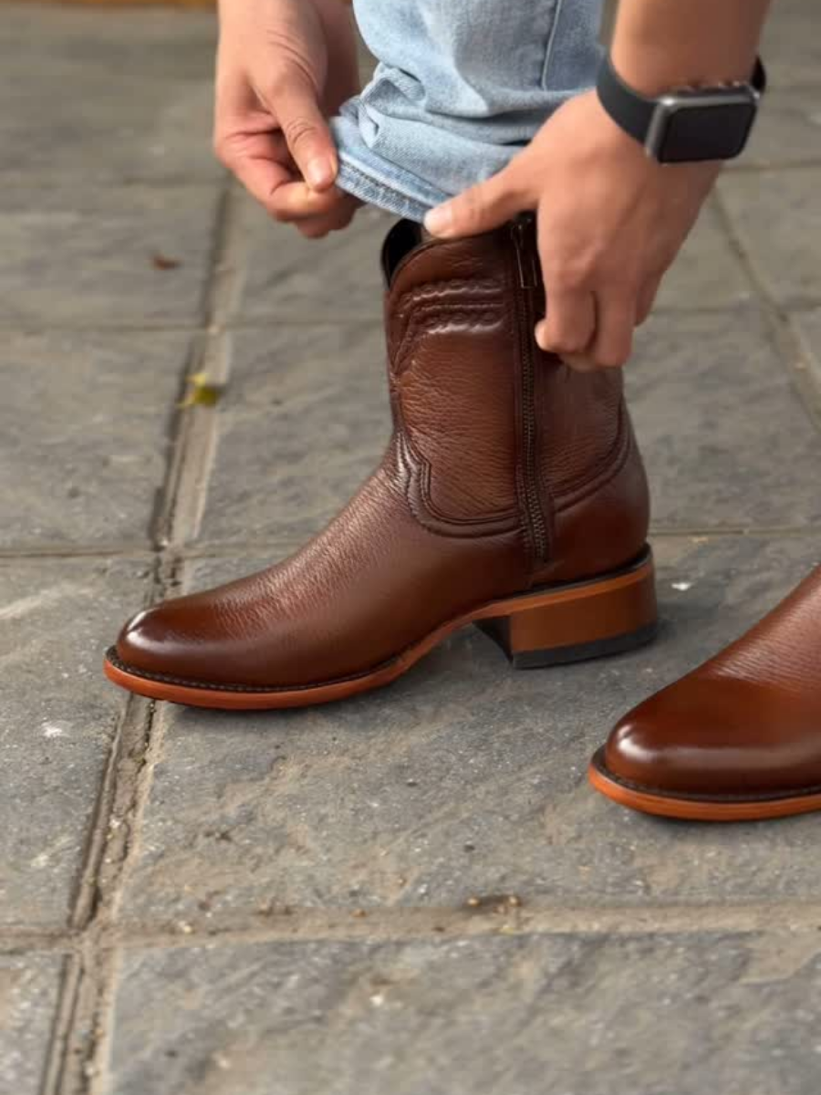 Round Toe Cowboy Casual Boots