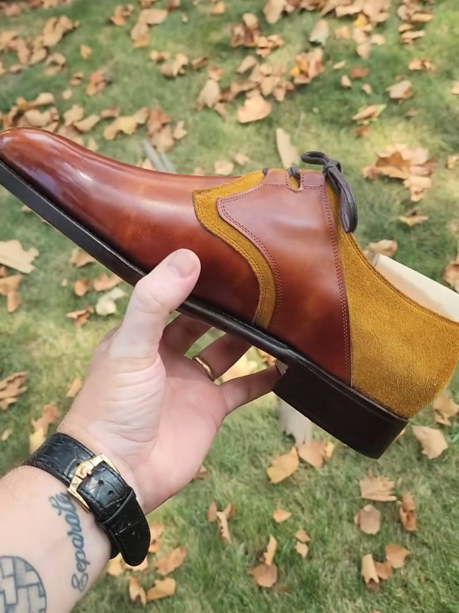 Colorblock Personalized Formal Leather Oxford Shoes