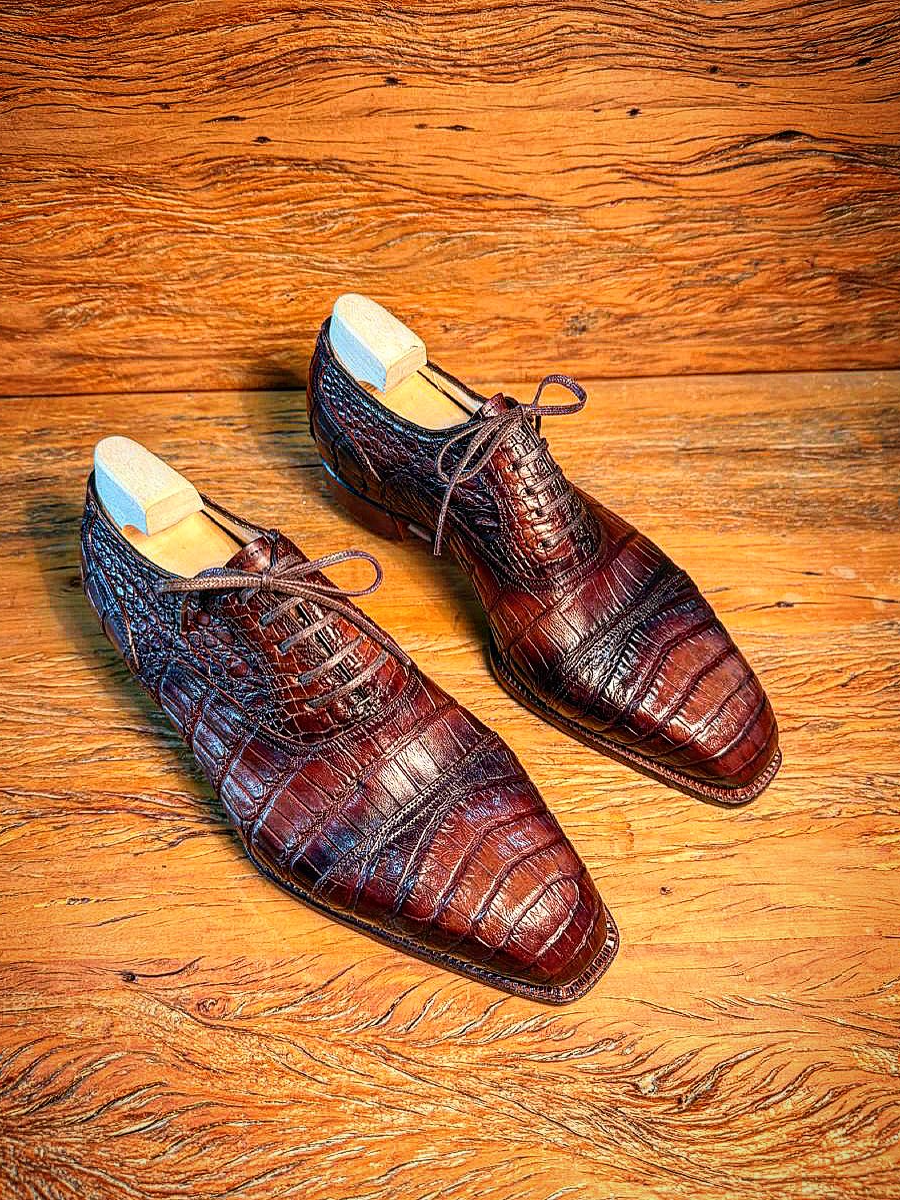 Crocodile Leather Oxfords