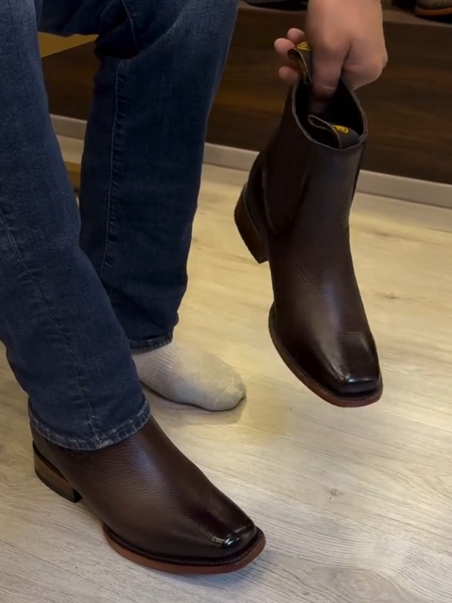Slip-on High-top Leather Boots