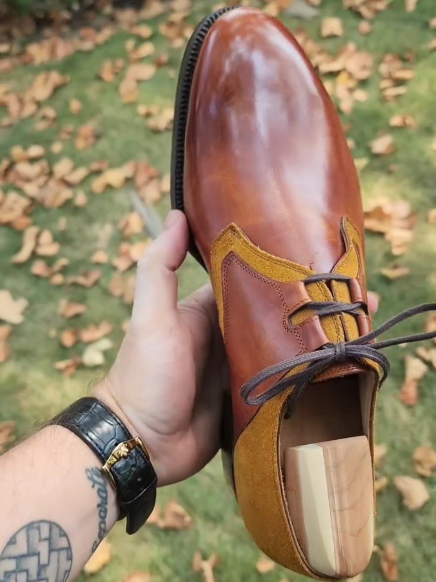 Colorblock Personalized Formal Leather Oxford Shoes
