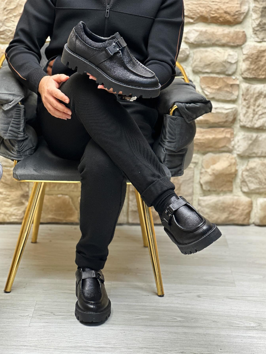 Casual All-match Thick-soled Leather Shoes