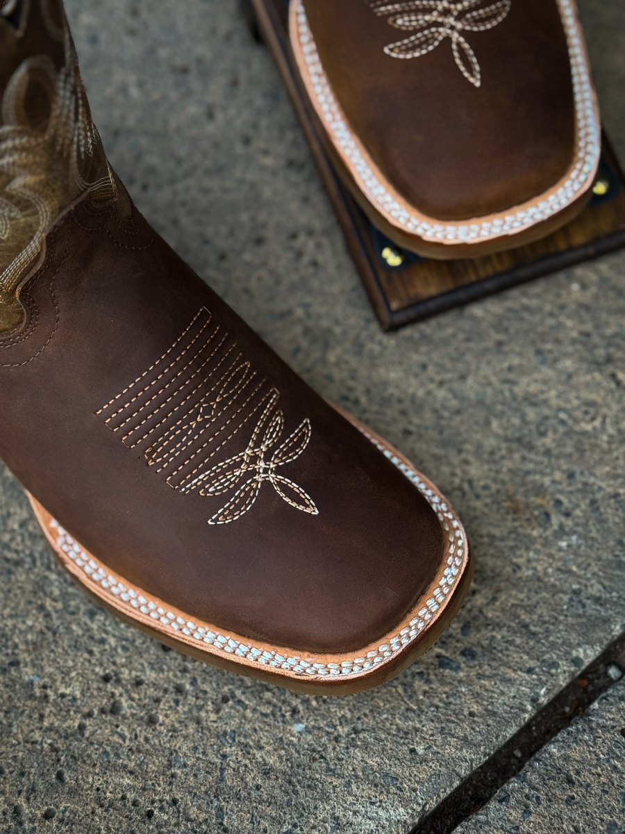 Thick Heel V-neck Embroidered Sleeve Knight Boots