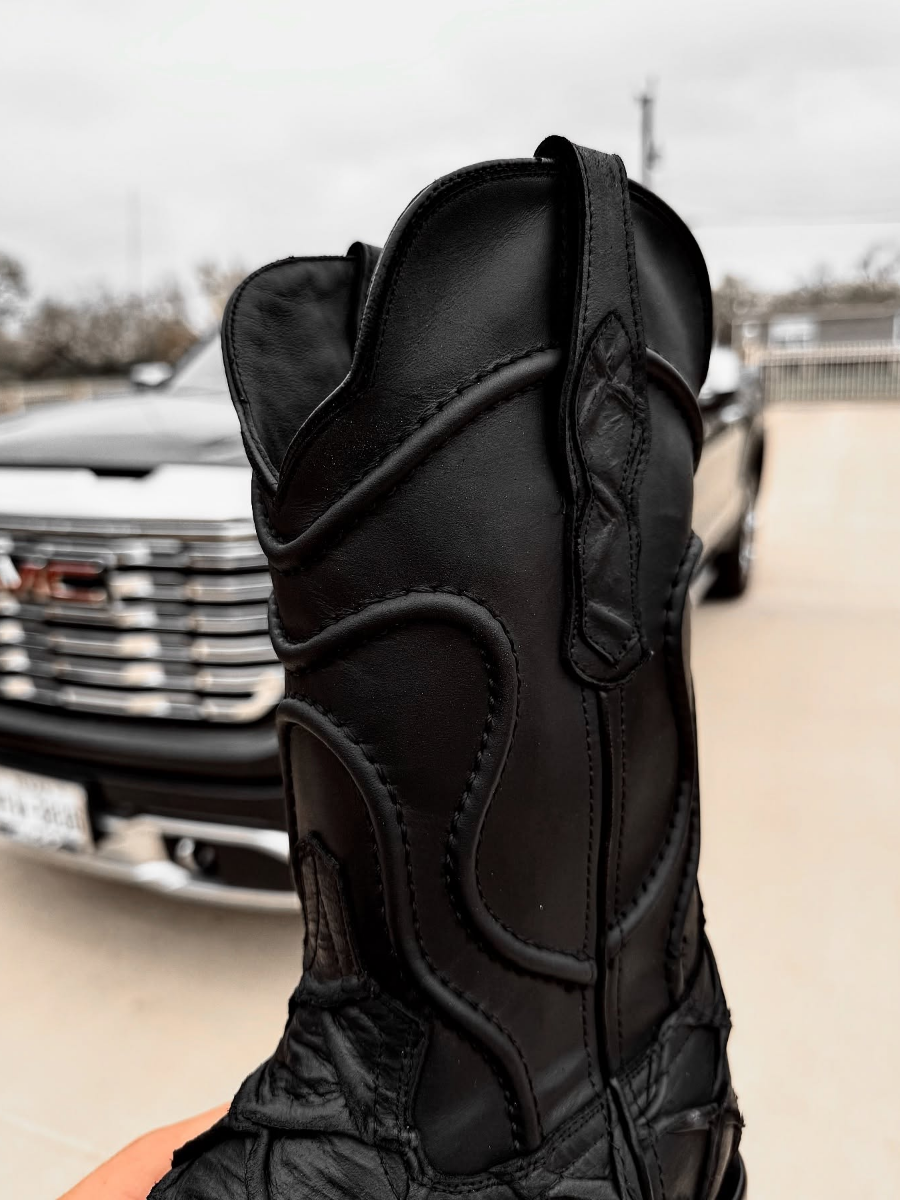 Matte Black Pirarucu Boots