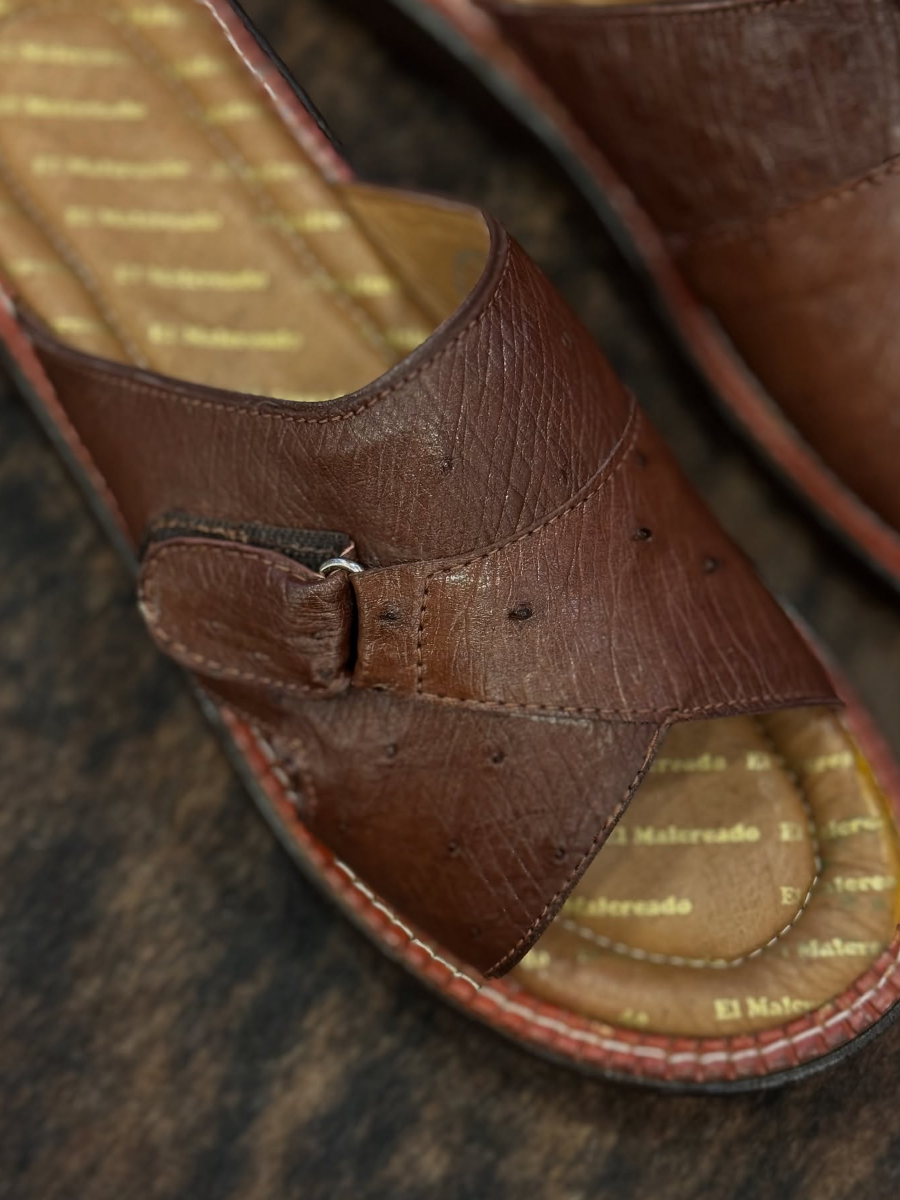 Hand-stitched Genuine Leather Men's Casual Slippers