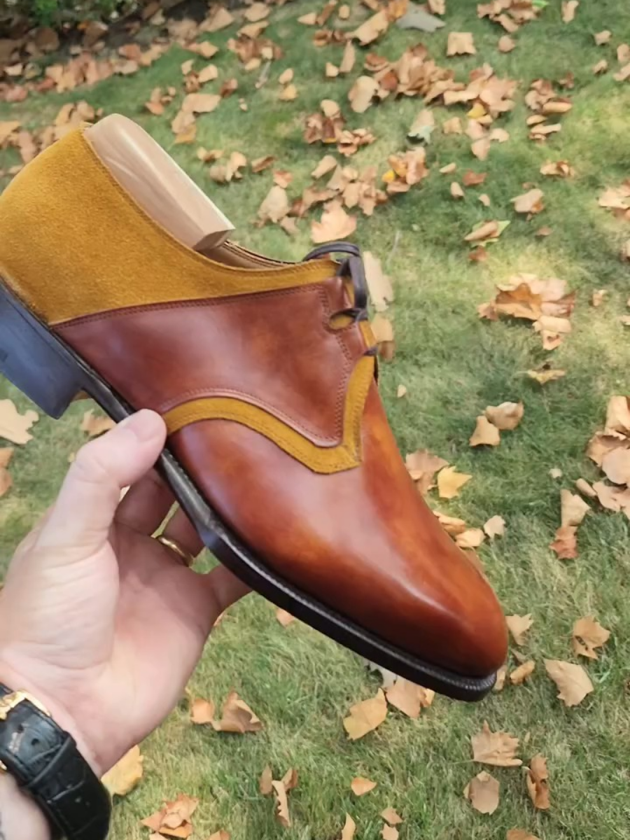 Colorblock Personalized Formal Leather Oxford Shoes