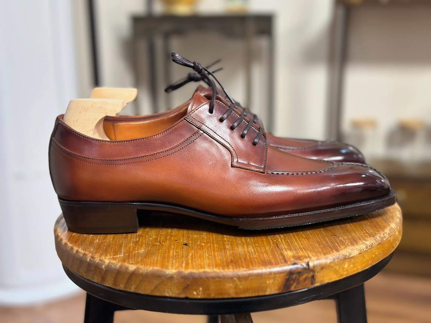 Italian Norwegian Stitched Low-top Cowhide Genuine Leather Shoes