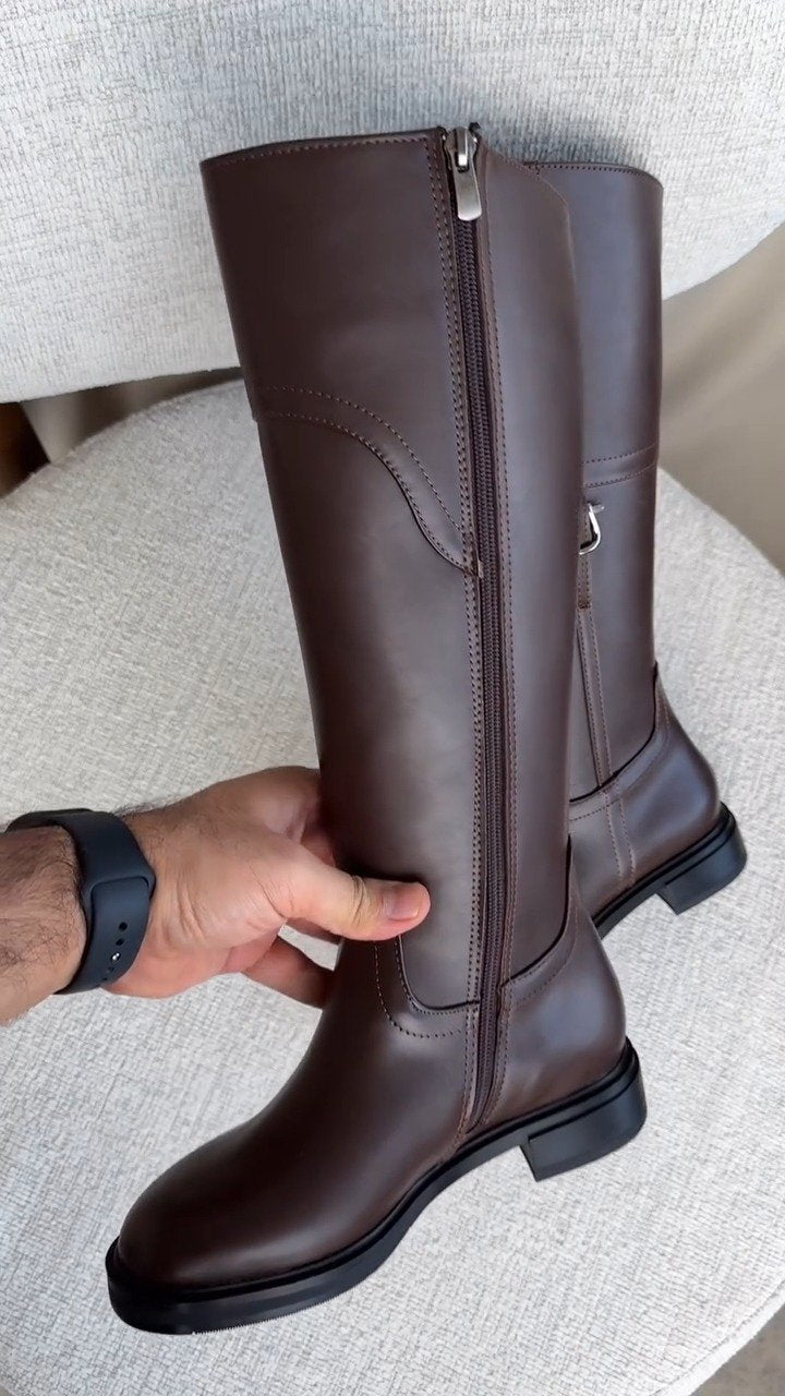Women's Boots Thick Legs Large Tube High Boots Thick Sole Knight Boots Long Boots