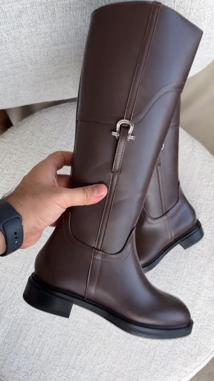 Women's Boots Thick Legs Large Tube High Boots Thick Sole Knight Boots Long Boots