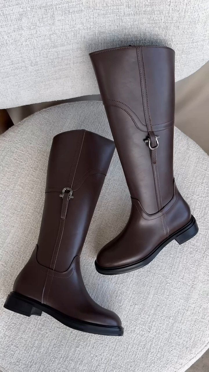 Women's Boots Thick Legs Large Tube High Boots Thick Sole Knight Boots Long Boots