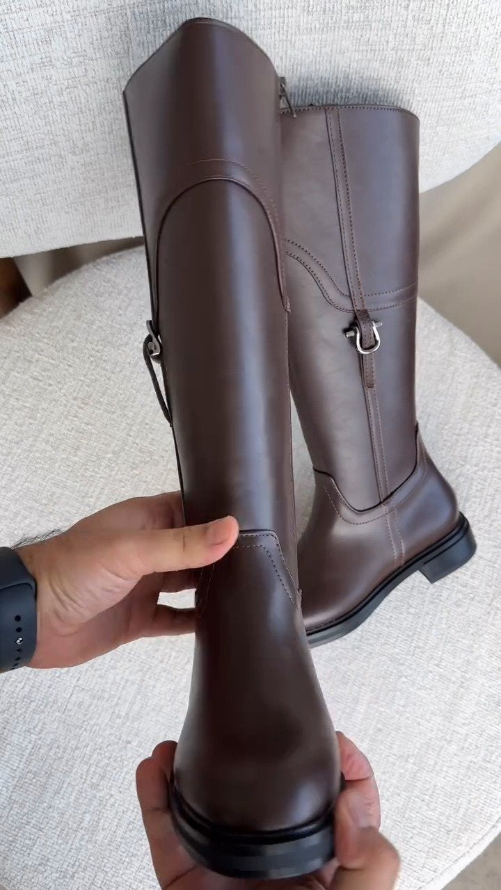 Women's Boots Thick Legs Large Tube High Boots Thick Sole Knight Boots Long Boots