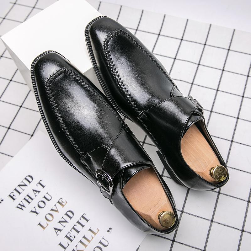 Buckle Trendy Shiny Leather Shoes