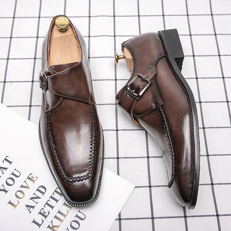 Buckle Trendy Shiny Leather Shoes