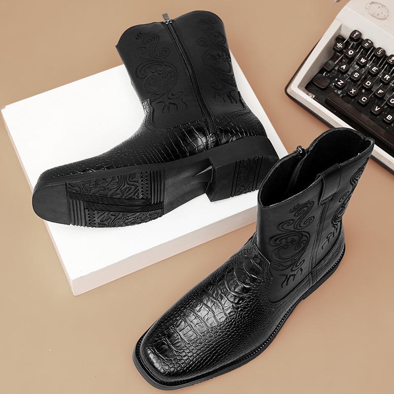 Retro Trendy Thick-soled Chelsea Leather Boots